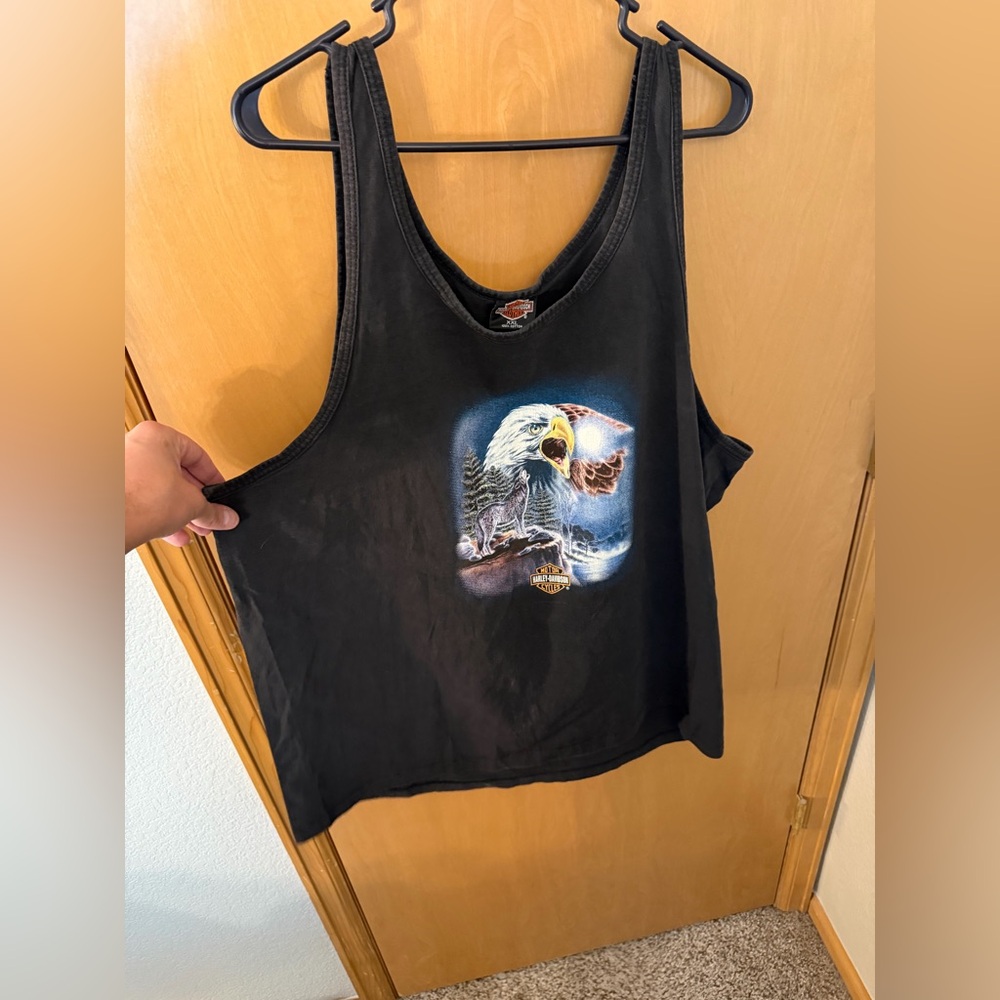 Gently used vintage 1993 Harley Davidson tank top size XXL black with graphics
